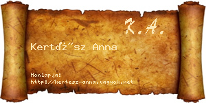 Kertész Anna névjegykártya