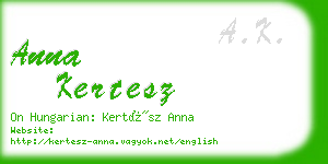 anna kertesz business card